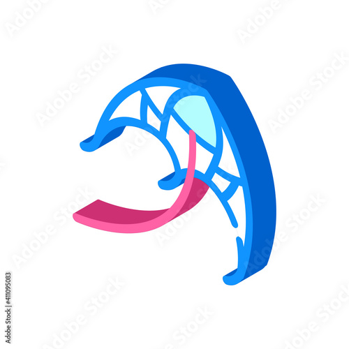 flying kite isometric icon vector illustration color