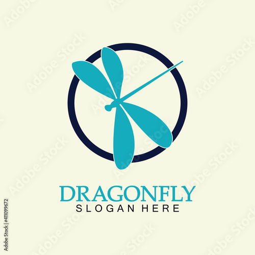 Dragonfly Logo Vector icon illustration design template