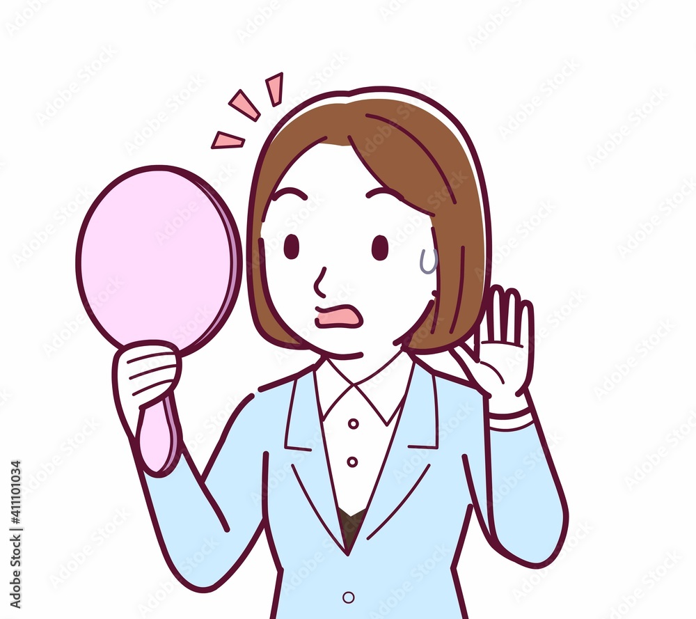 Young woman in a light blue suit Young woman in a light blue suit