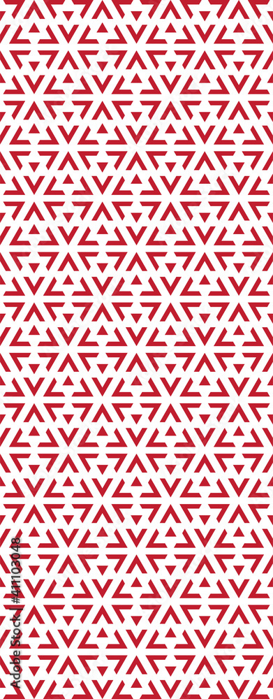 Triangle of pattern vector. Design ethnic style red on white. Design print for illustration, wallpaper, textile, texture, background. 