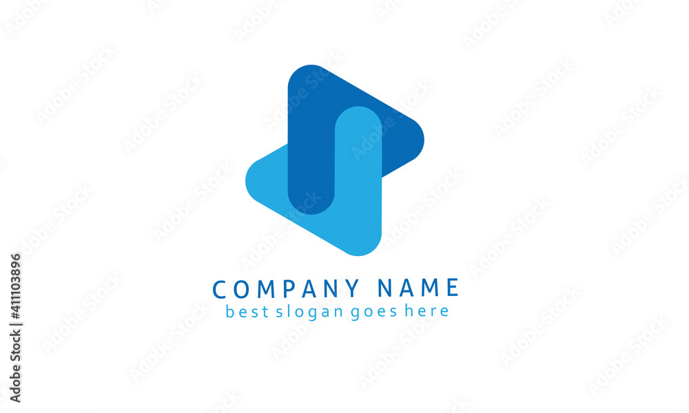 Overlapping triangle logo design. isolated white geometric logo template. vector Overlapping triangle logo design. isolated white geometric logo template. vector