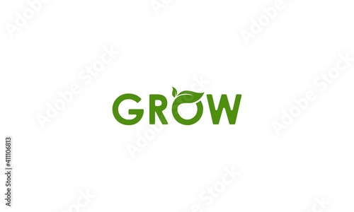 a logo for growth with leaves that reflect growth