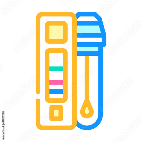 test for influenza a and b viruses color icon vector illustration