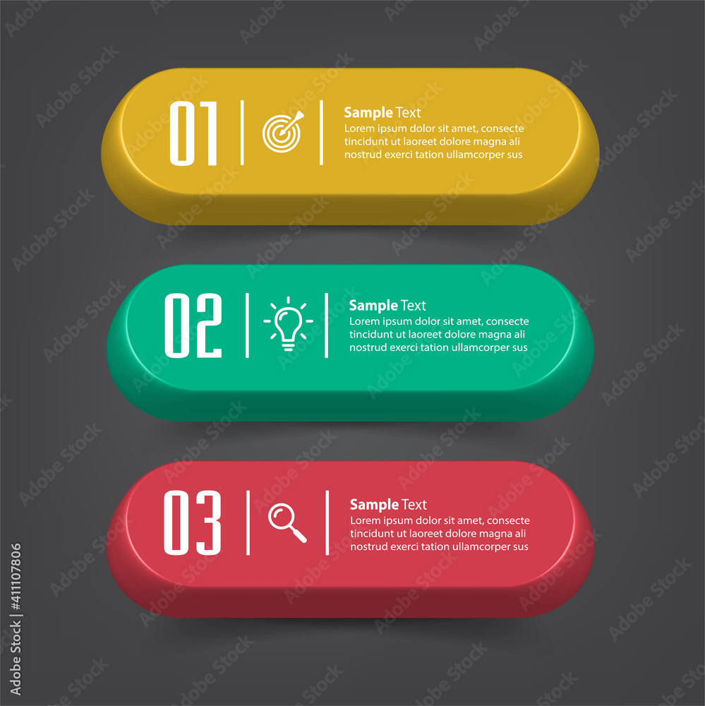 modern 3D text box template, banner Infographics modern 3D text box template, banner Infographics