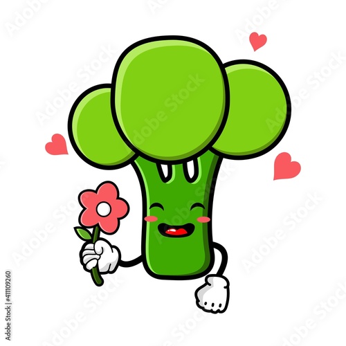 cute broccoli  cartoon mascot character