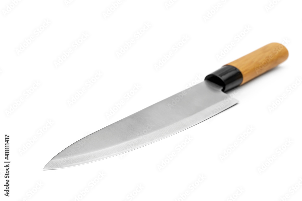 Big kitchen knife on a white background. Big kitchen knife on a white background.