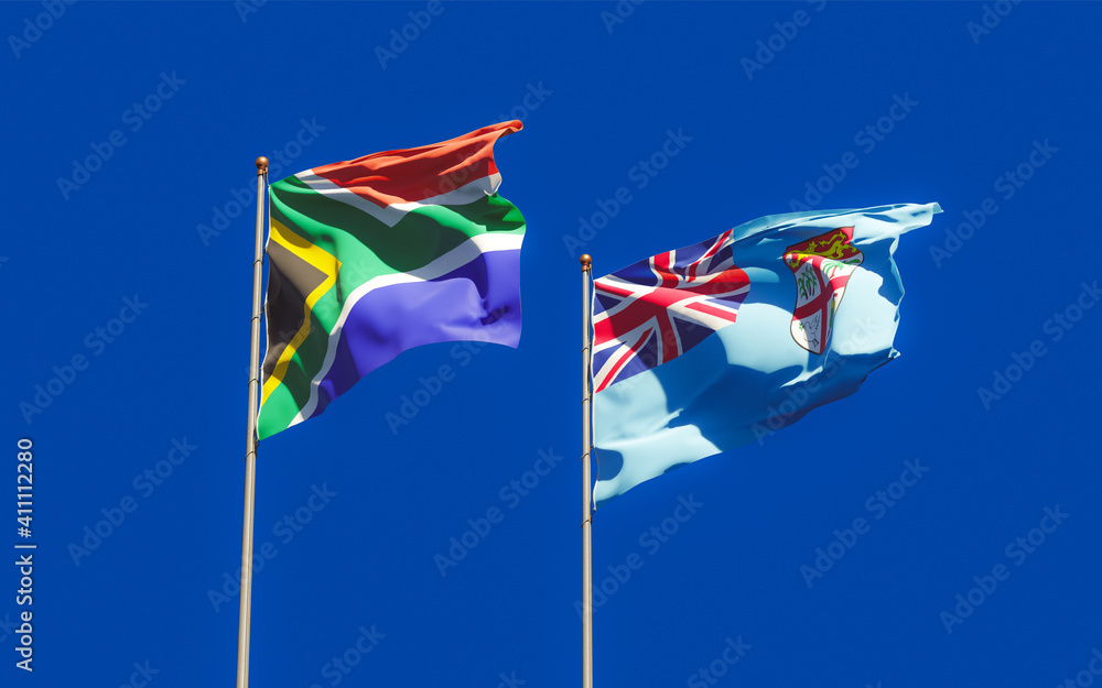 Flags of Fiji and SAR African. Flags of Fiji and SAR African.