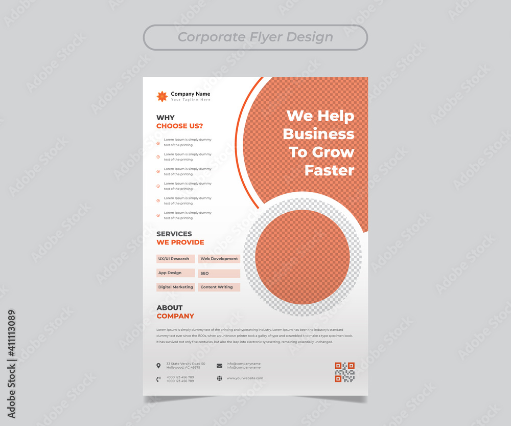 Flyer design vector template