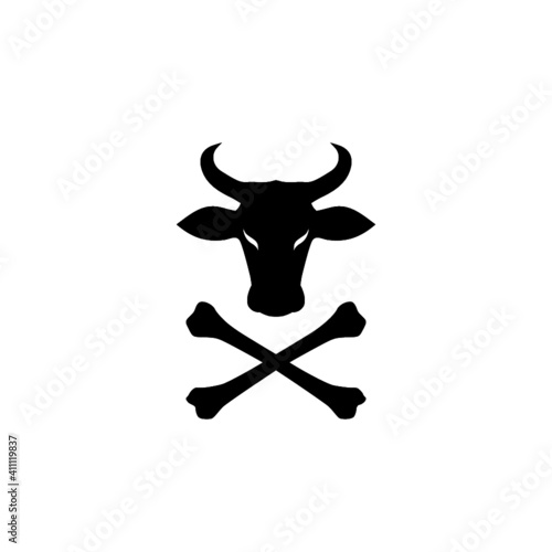 Buffalo head logo. Bull head icon isolated on white background