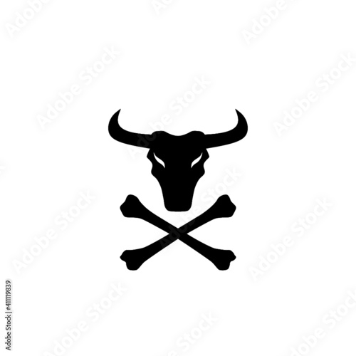 Buffalo head logo. Bull head icon isolated on white background