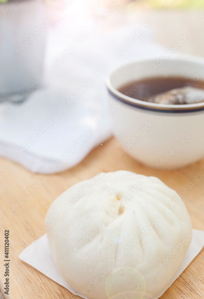 minced pork with Salty egg bun. Asia food. selective focus and blurred background. minced pork with Salty egg bun. Asia food. selective focus and blurred background.