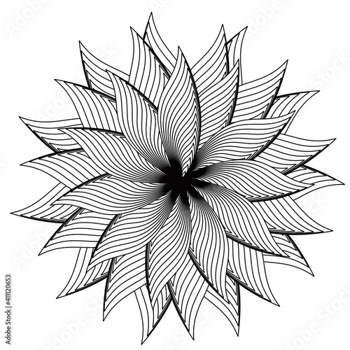 Floral abstract ornament from line editor