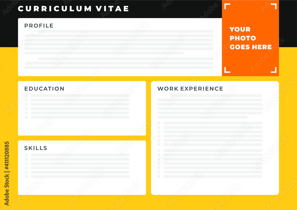 Minimal CV Resume and Cover Letter Template Layout with Yellow and black color Minimal CV Resume and Cover Letter Template Layout with Yellow and black color