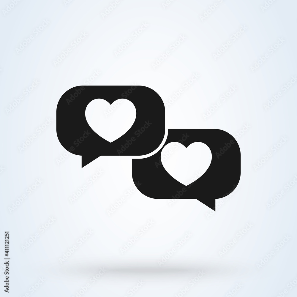 Fototapeta Ikona znak miłości lub logo. koncepcja dymek. ilustracja wektorowa dobrej aplikacji zwrotnej.