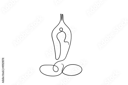 continuous line drawing of women yoga concept. health care vector illustration for graphic design or fitness content
