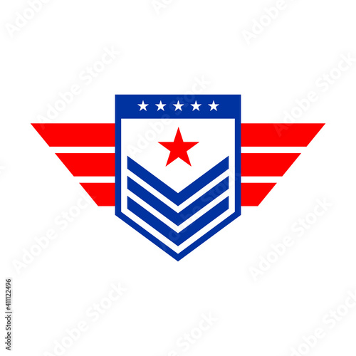 heroes logo vector design people who protect people patriotic concept inspiration