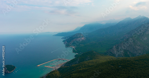 View from the top of Tunektepe Teleferik on the coast of Antalya, Turkey.