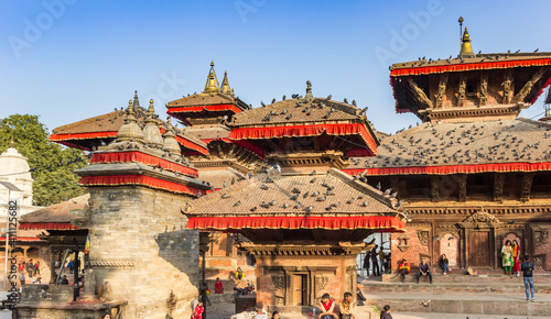 Temple roofs at the Durbar square in Kathmandu, Nepal