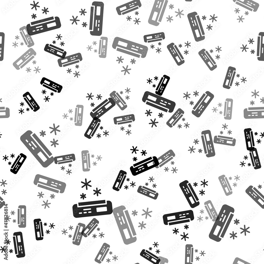 Black Air conditioner icon isolated seamless pattern on white background. Split system air conditioning. Cool and cold climate control system. Vector. Black Air conditioner icon isolated seamless pattern on white background. Split system air conditioning. Cool and cold climate control system. Vector.