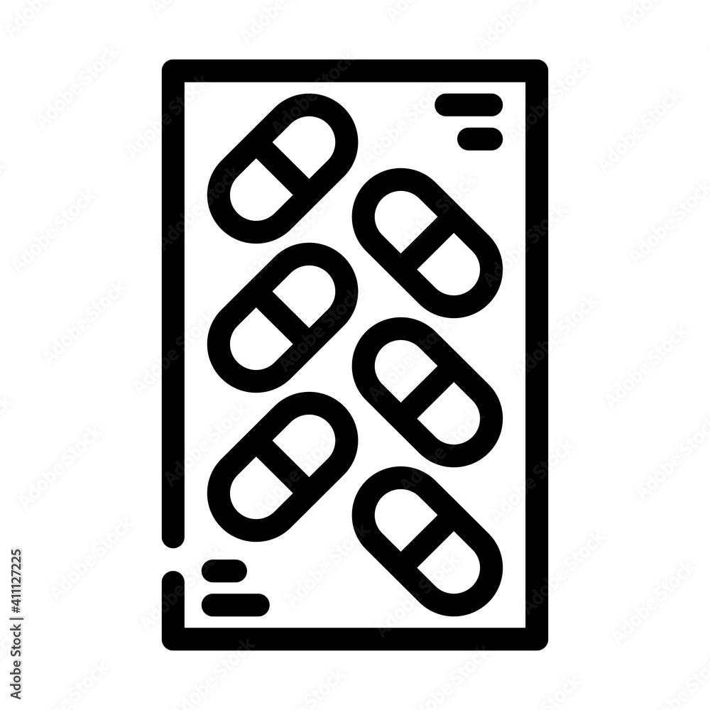 medicaments package line icon vector illustration flat medicaments package line icon vector illustration flat