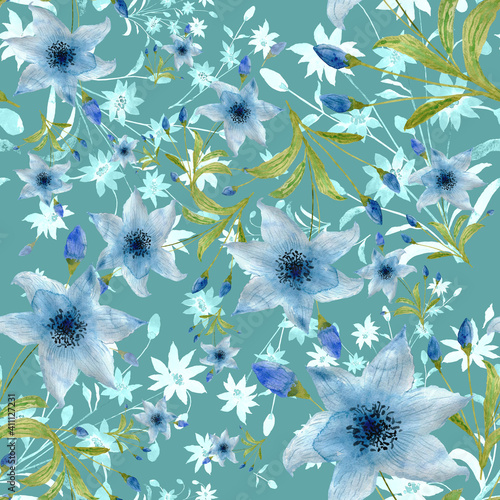 seamless pattern abstracts floral composition