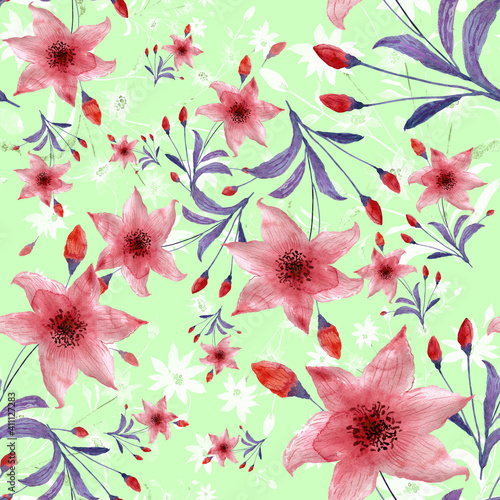 seamless pattern abstracts floral composition