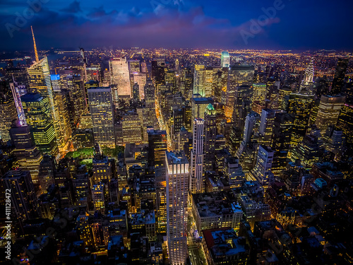 Wallpaper Mural Wide angle view of upper Manhattan after dusk as seen from the top of the Empire State Building Torontodigital.ca