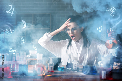 Crazy alchemist working in ...