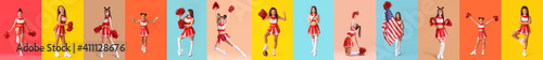 Set of beautiful cheerleade...
