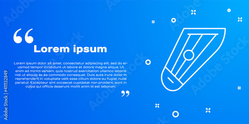 White line Musical instrument kankles icon isolated on blue background. Vector.