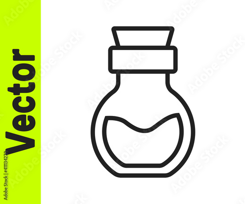 Poison in bottle icon isolated on white background. Bottle of poison or poisonous chemical toxin. Vector.