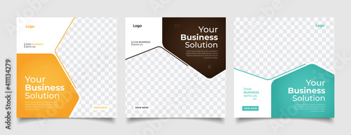 Digital business marketing banner for social media post template 