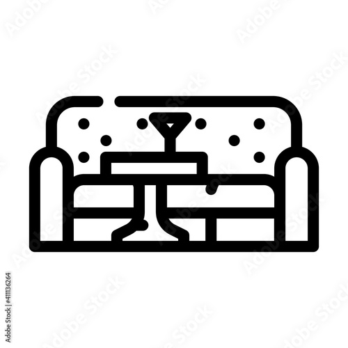 lounge area line icon vector illustration flat