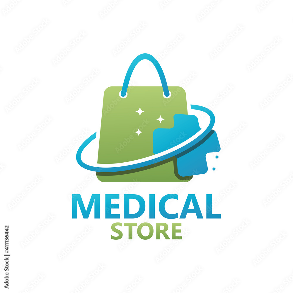 Medical store logo template design