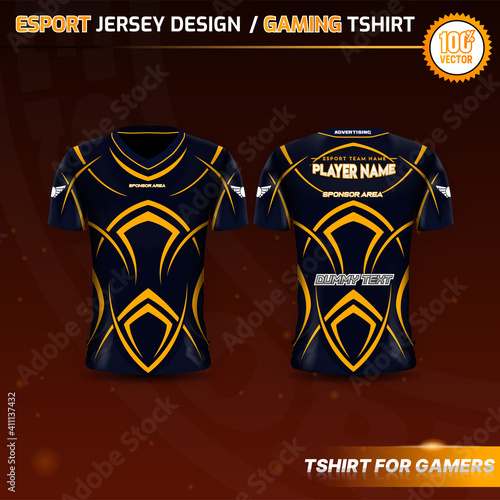 E-Sport Jersey Design Template with Dummy Text