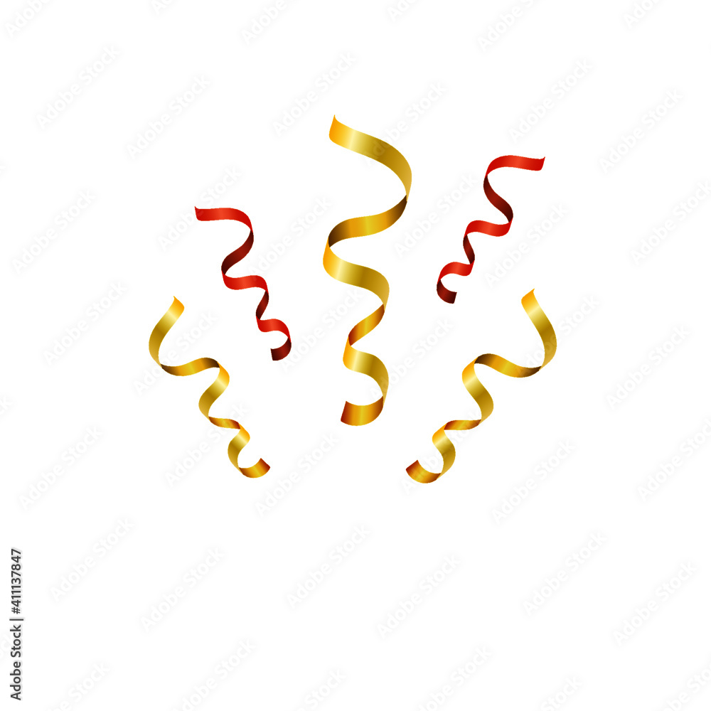 Shiny colorful serpentine ribbon isolated on white. Confetti burst. Festive template. Shiny colorful serpentine ribbon isolated on white. Confetti burst. Festive template.
