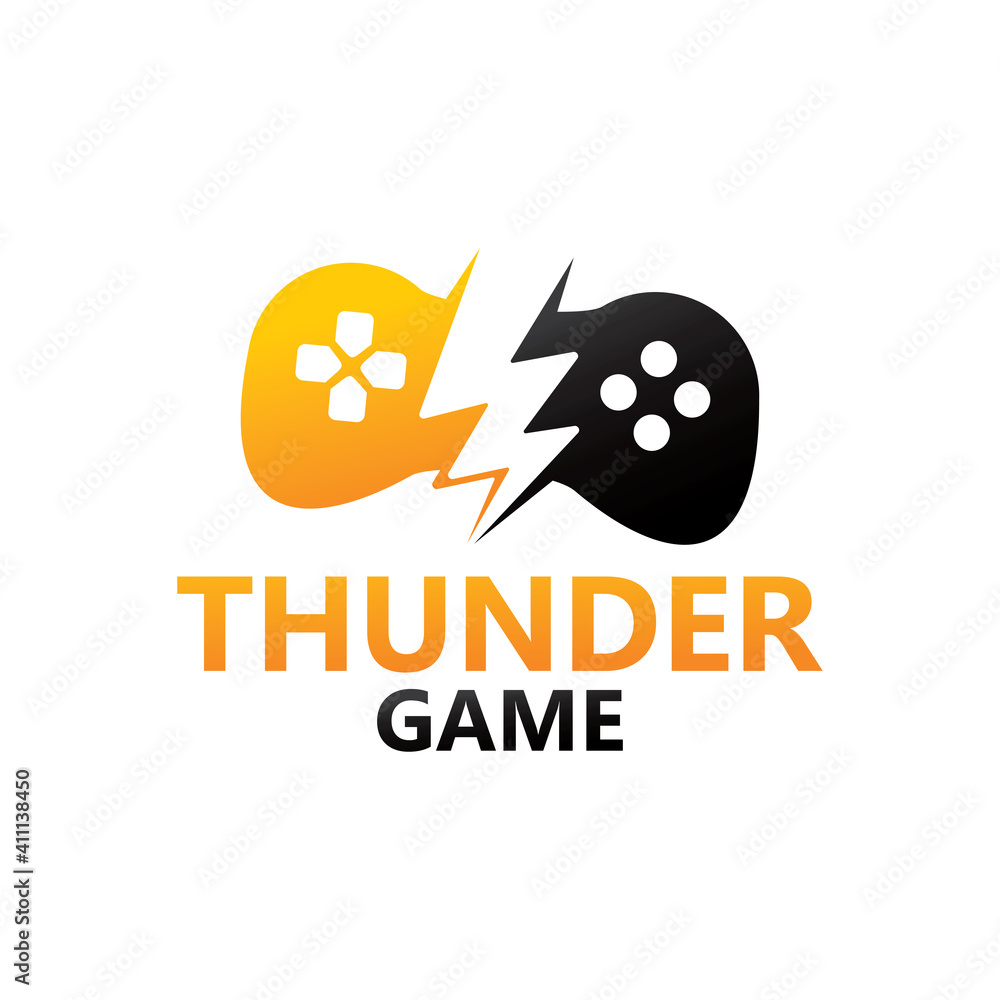 Fototapeta premium Thunder game logo template design