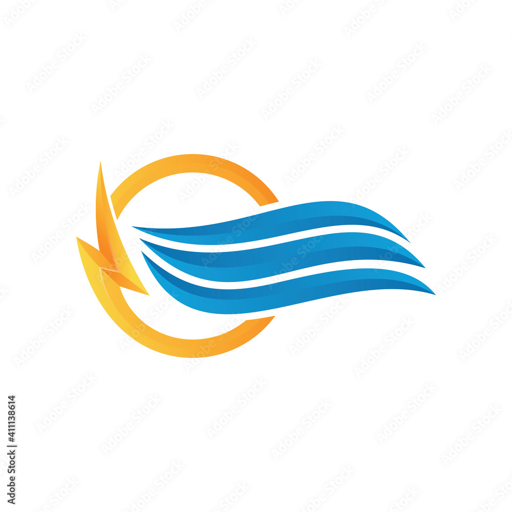 Electric wind logo template design