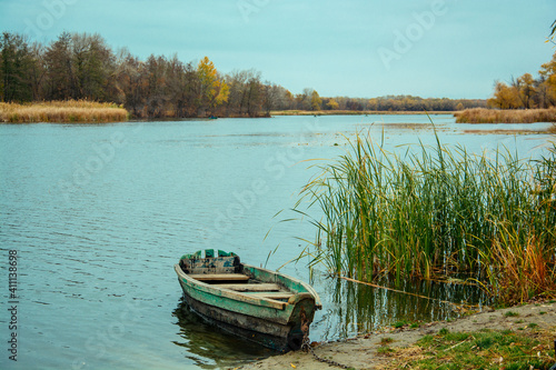 boat, lake, water, landscape, river, nature, sky, summer, fishing, boats, blue, sea, forest, travel