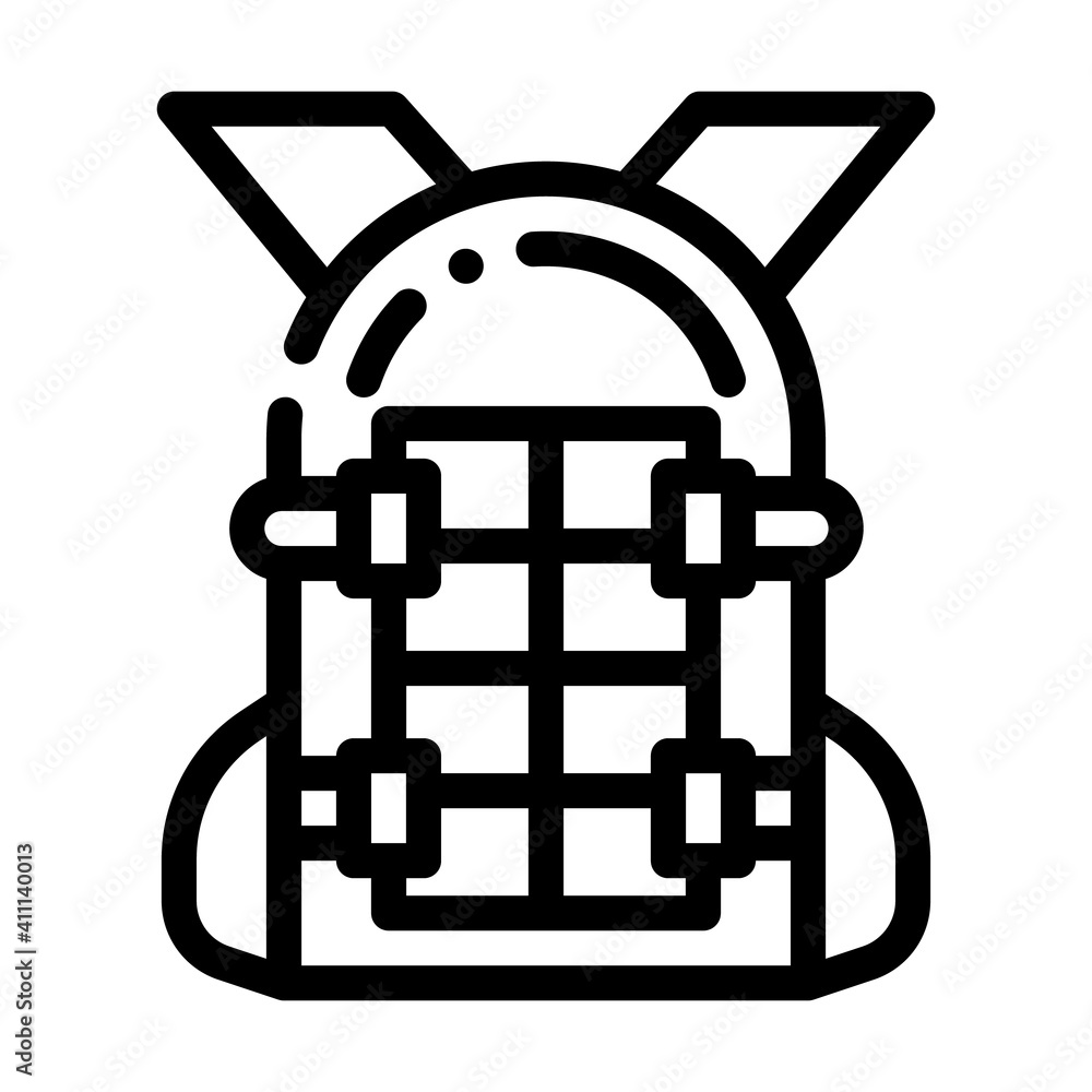 backpack with solar panel line icon vector illustration backpack with solar panel line icon vector illustration