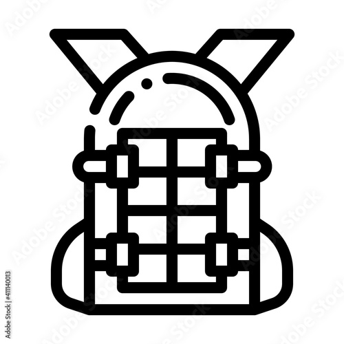 backpack with solar panel line icon vector illustration