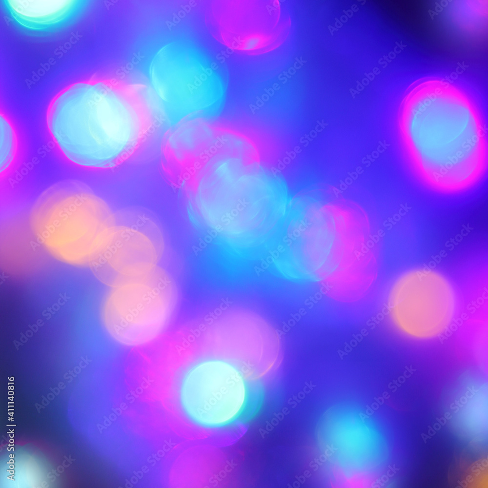 Obraz premium glowing blurred spots of neon lights on a dark background. night fluorescent illumination