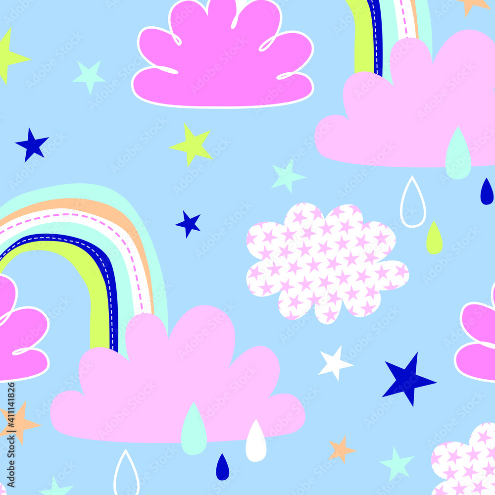 Rainbows pattern, for wrapping paper, greeting cards, posters, invitation
