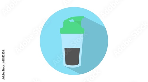 Vector Isolated Illustration of a Protein Shaker. Protein Shaker Flat Icon