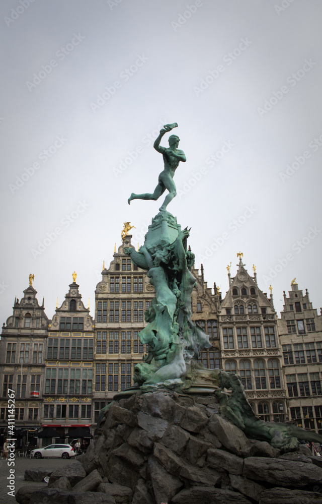statue in the square in belgium