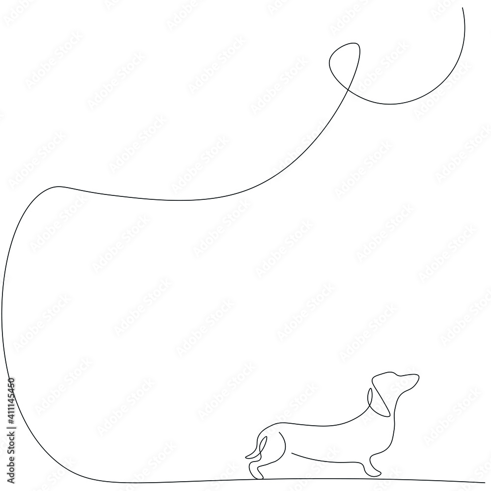 Dog puppy line drawing, vector illustration Dog puppy line drawing, vector illustration