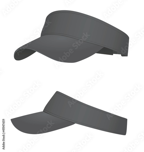 Grey  visor cap. vector illustration
