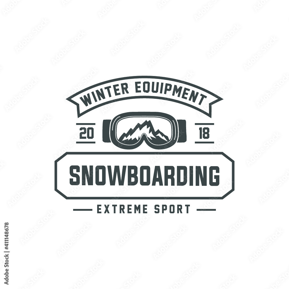 Snowboarding emblem Illustration