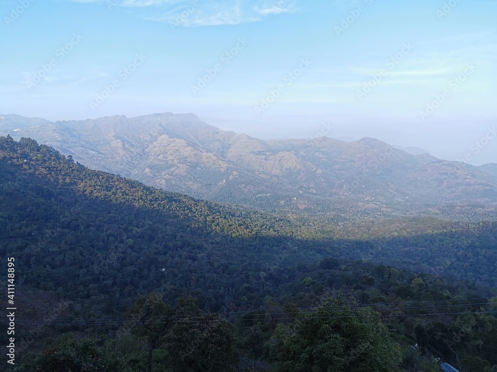 View of the  Kodaikanal mountains, Tamilnadu, India.