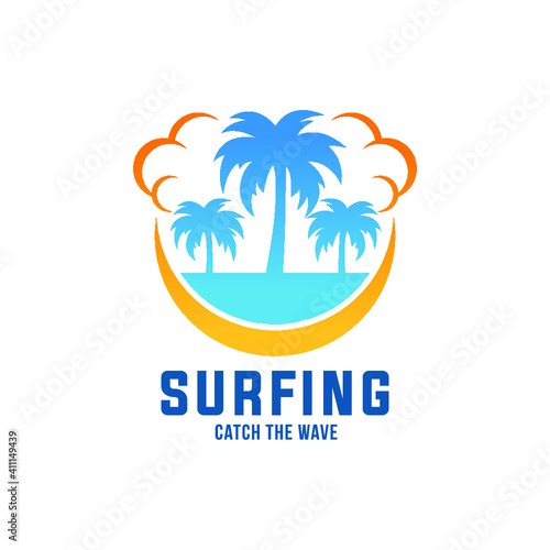 Wallpaper Mural Tropical Palm Tree Or Coconut Tree logo. Summer Beach logo Torontodigital.ca